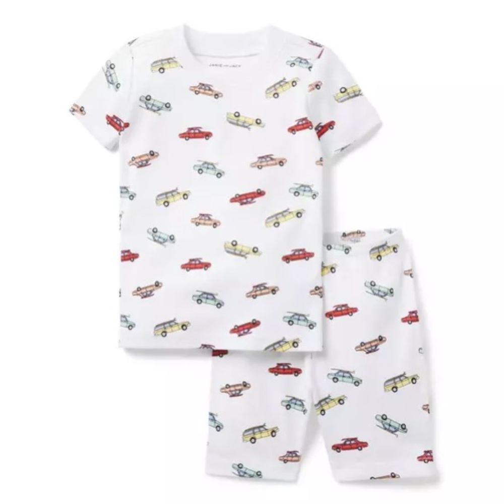 JANIE and JACK GOOD NIGHT SHORT PAJAMAS IN SURF CARS